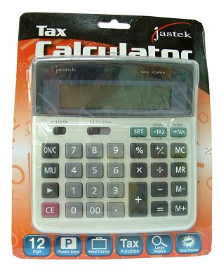 Jastek Calculator Tax 12 digit Large Disp Dual